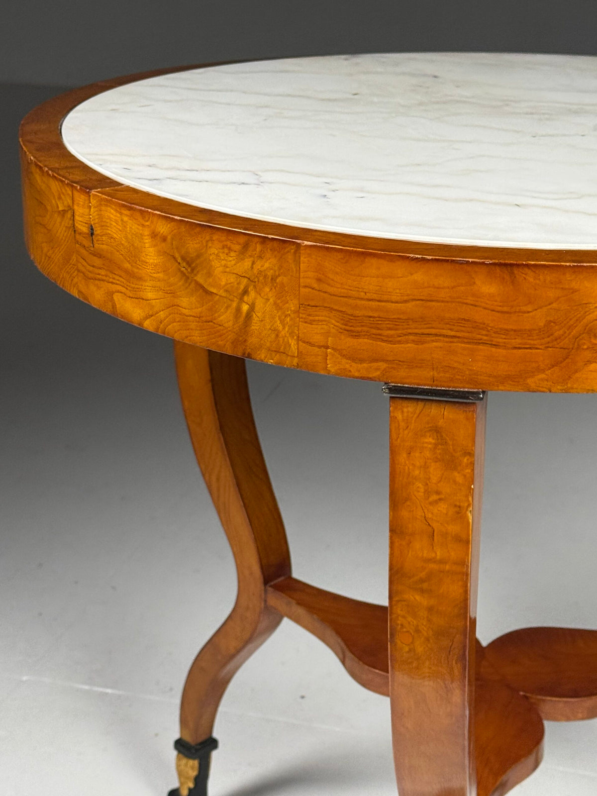 Pair of Empire Style Gueridon Tables with Carrara Marble Tops, photo 8