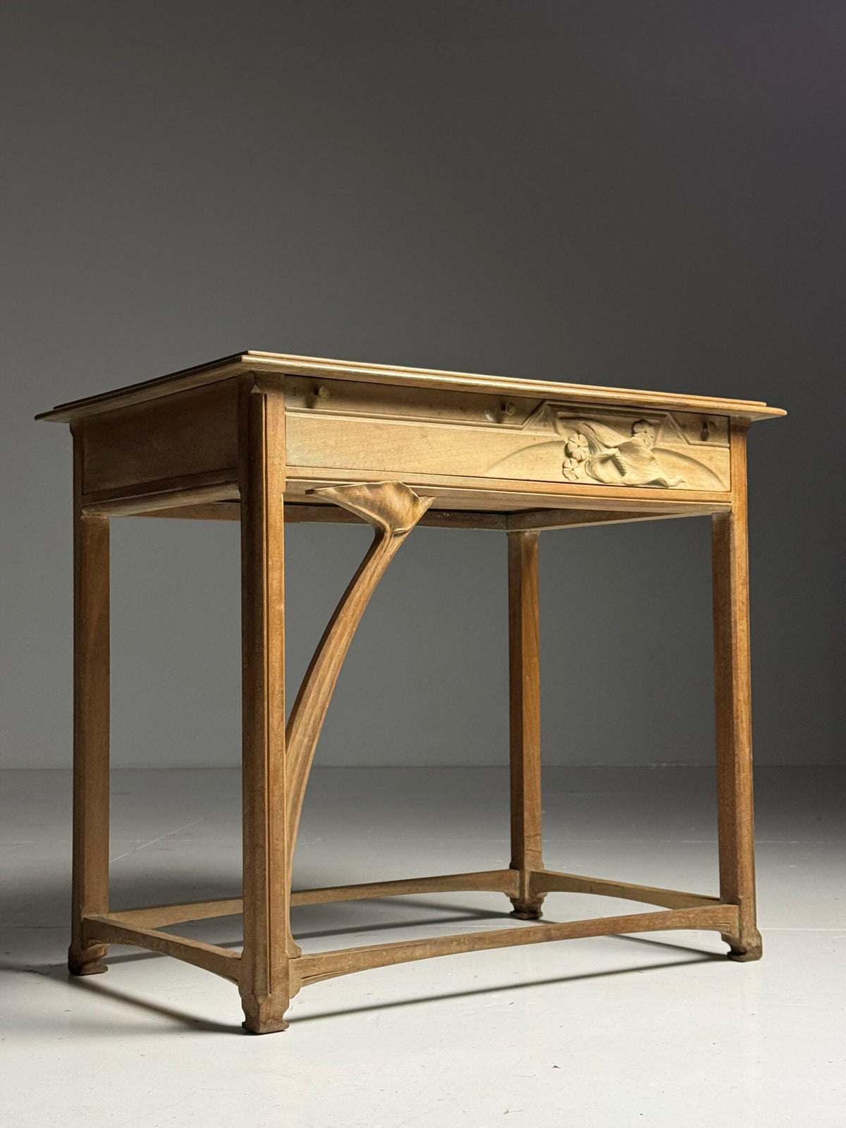 Art Nouveau Style Side Table with Carved Drawer, Early 20th Century, photo 16