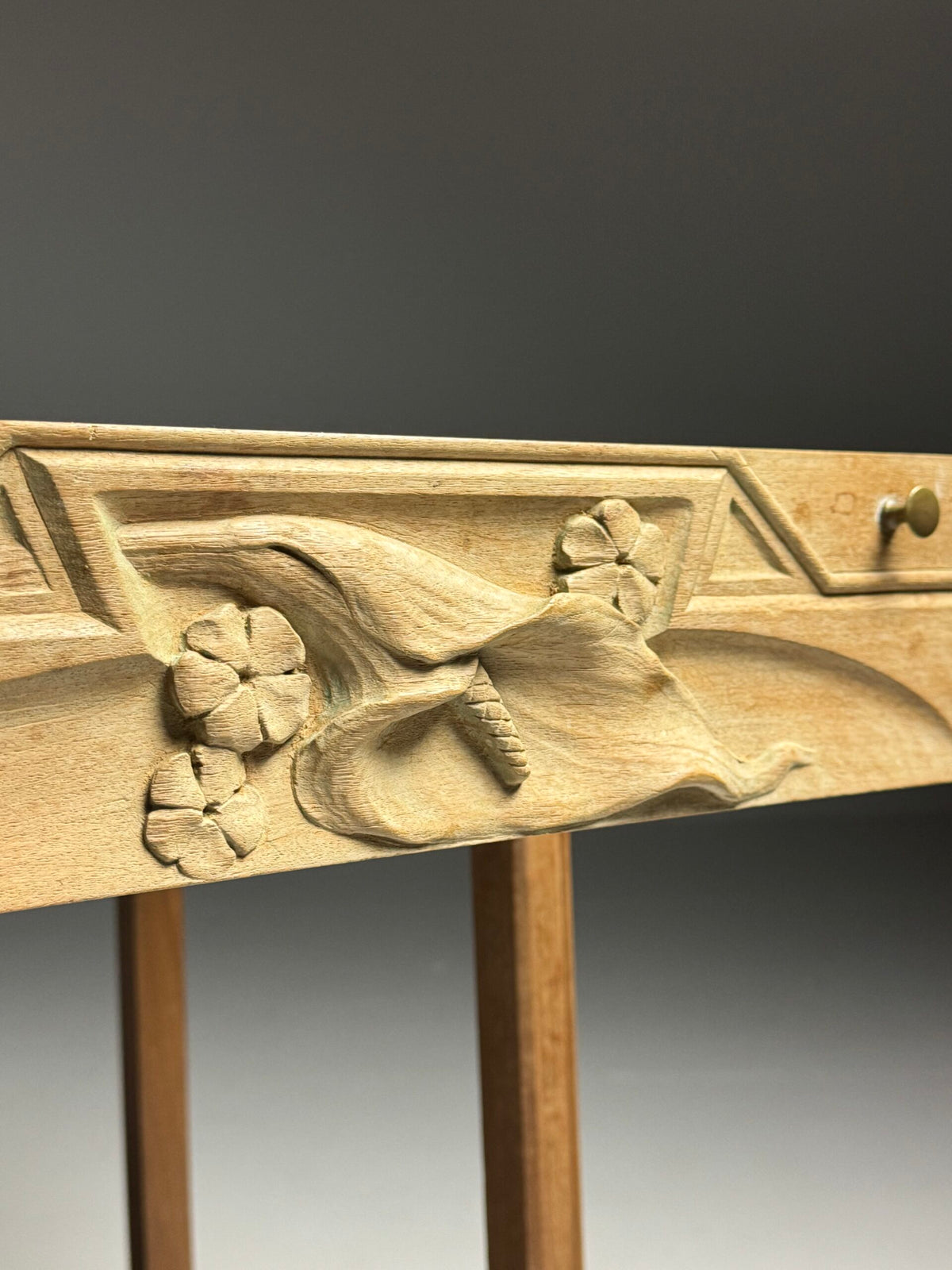 Art Nouveau Style Side Table with Carved Drawer, Early 20th Century, photo 8