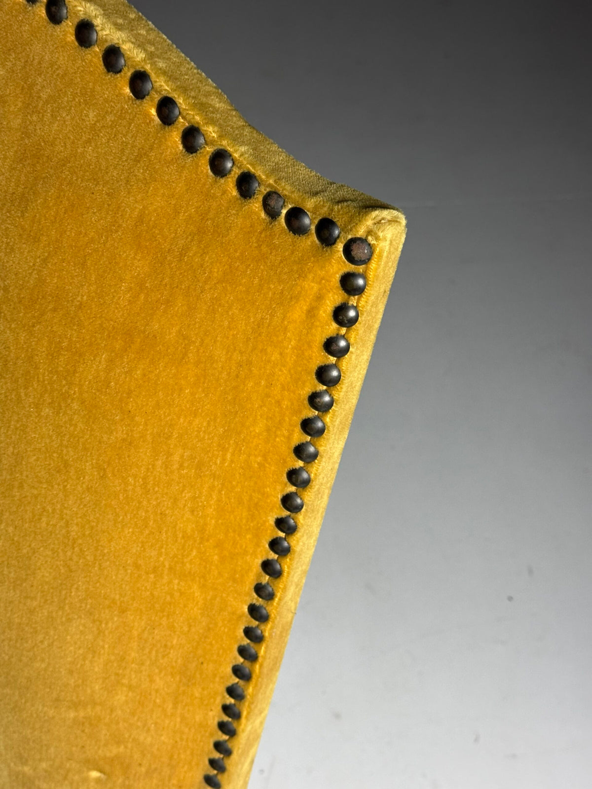 Set of Four Os de Mouton Armchairs in Yellow Velvet, France, photo 13