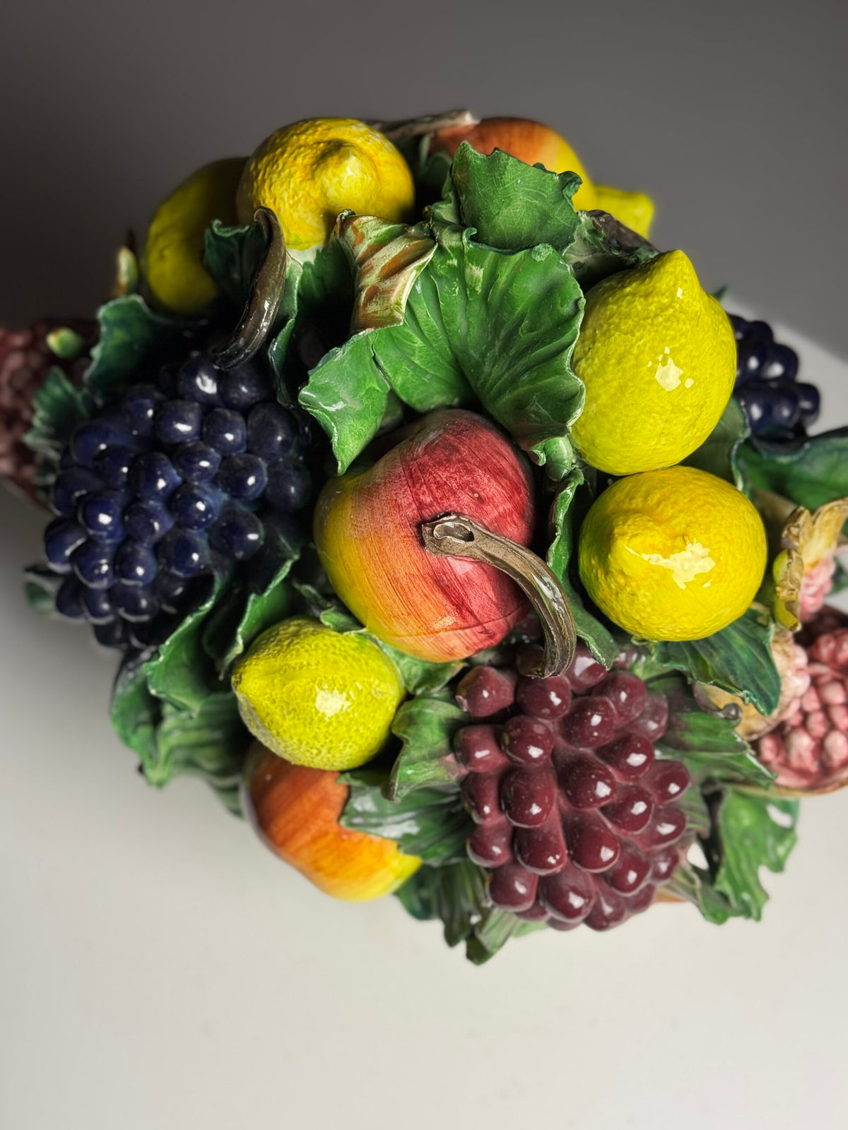 Italian Majolica Ceramic Fruit Basket, c. 1960, photo 14