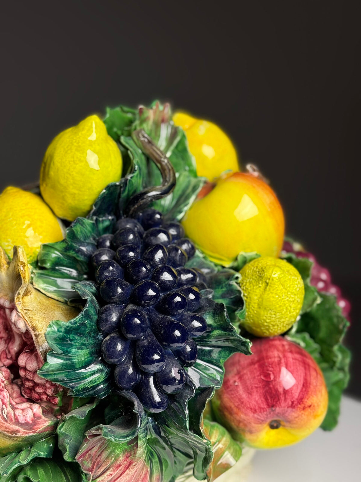 Italian Majolica Ceramic Fruit Basket, c. 1960, photo 8