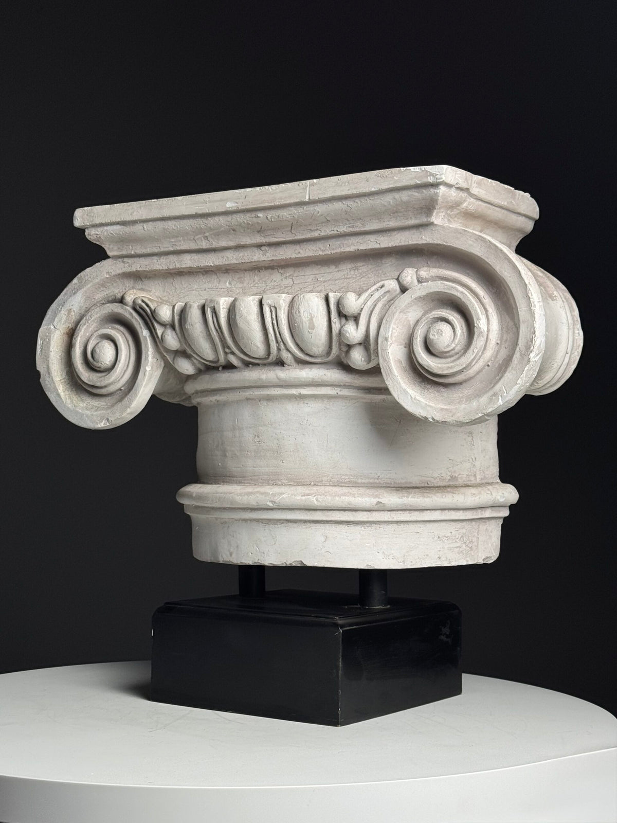 Ionic Plaster Capital on Black Plinth, England, photo 9