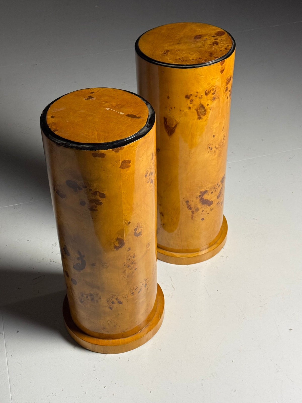 Pair of Biedermeier Style Burr Wood Columns, 20th Century, photo 13