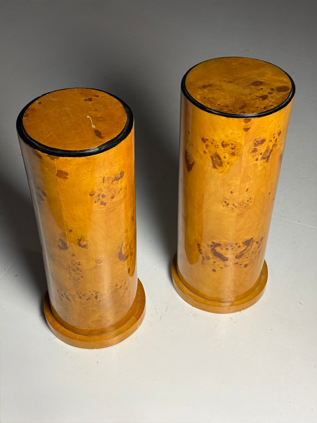 Pair of Biedermeier Style Burr Wood Columns, 20th Century, photo 8