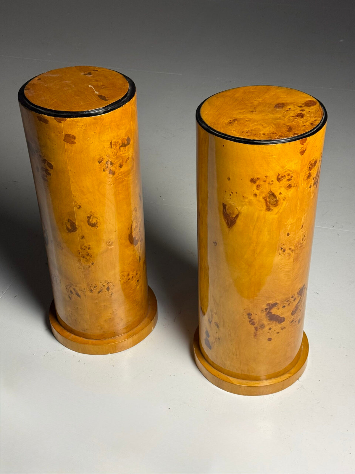 Pair of Biedermeier Style Burr Wood Columns, 20th Century, photo 7