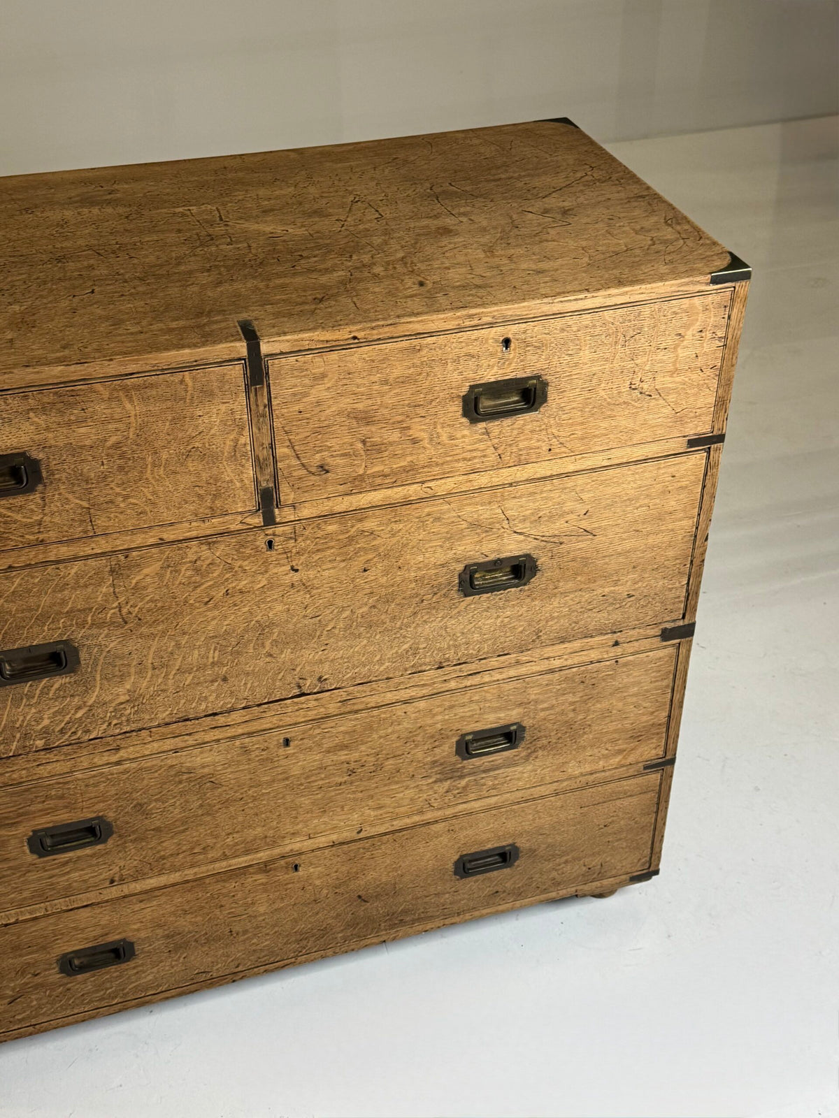 Oak Campaign Chest of Drawers, 19th Century, photo 31
