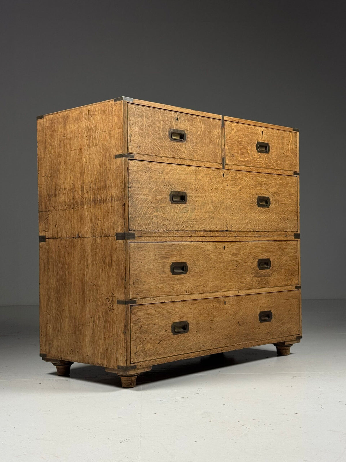 Oak Campaign Chest of Drawers, 19th Century, photo 8