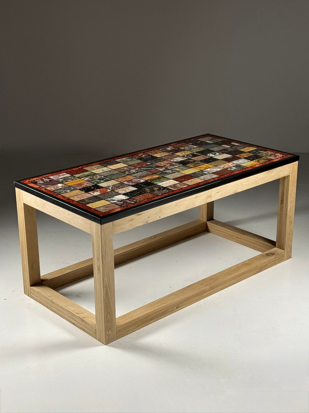Large Marble Specimen Table on New Oak Base, 1950s to 1960s Top, photo 18