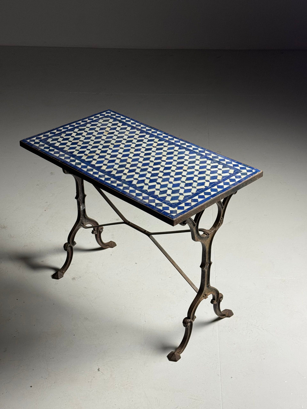 Early 20th Century Cast Iron Console Table with Mosaic Tile Top, photo 7