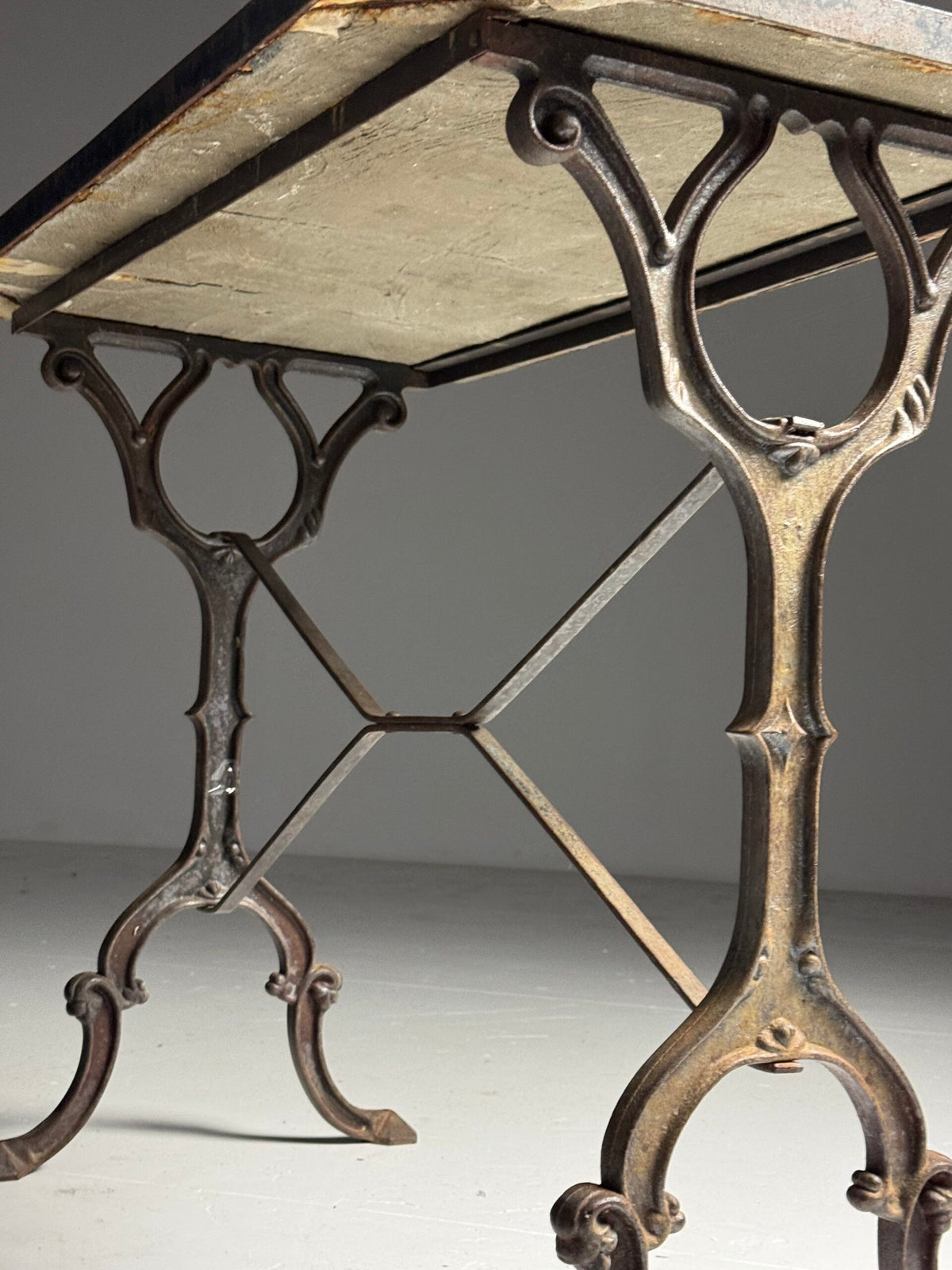 Early 20th Century Cast Iron Console Table with Mosaic Tile Top, photo 8