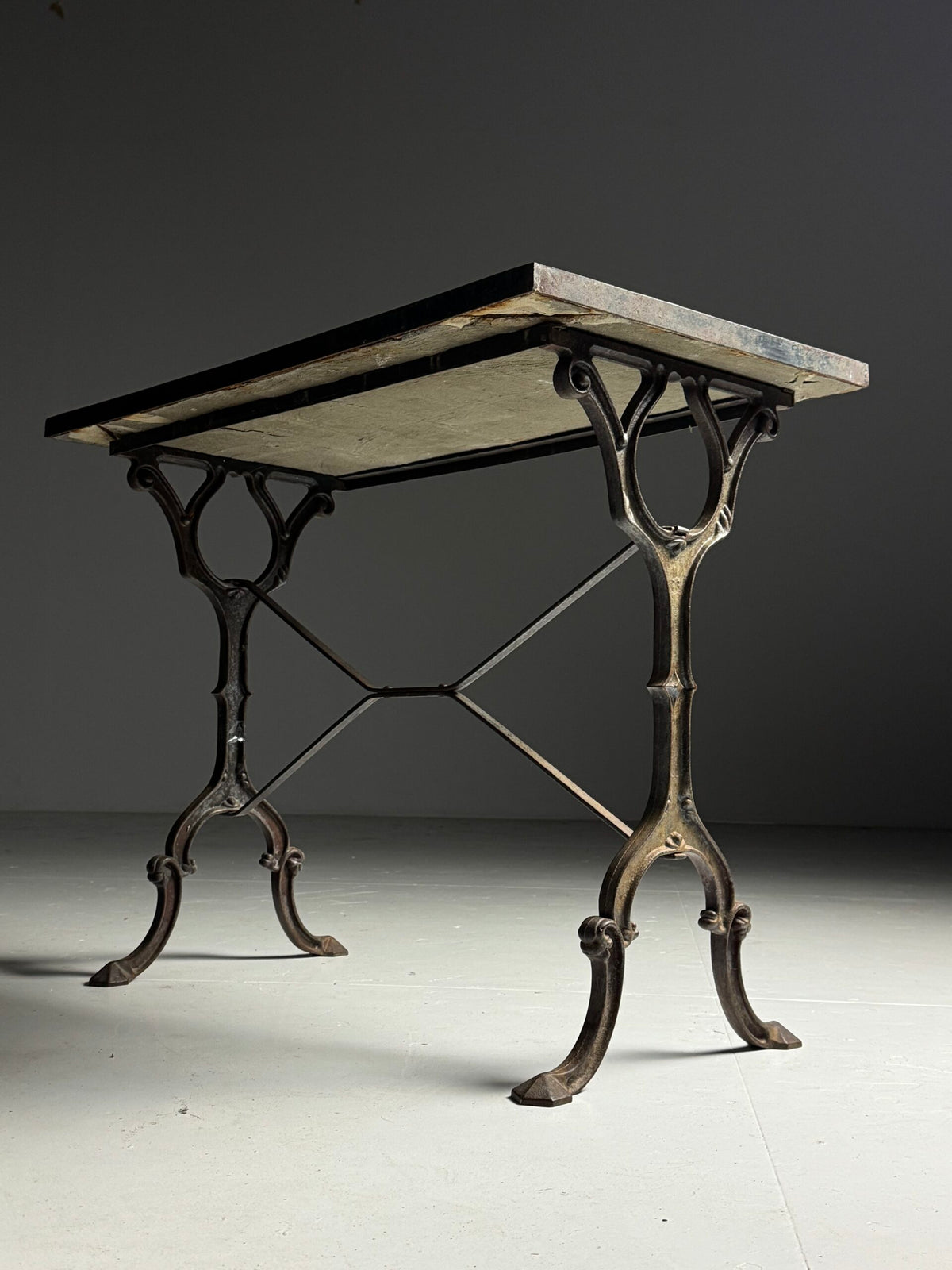Early 20th Century Cast Iron Console Table with Mosaic Tile Top, photo 9