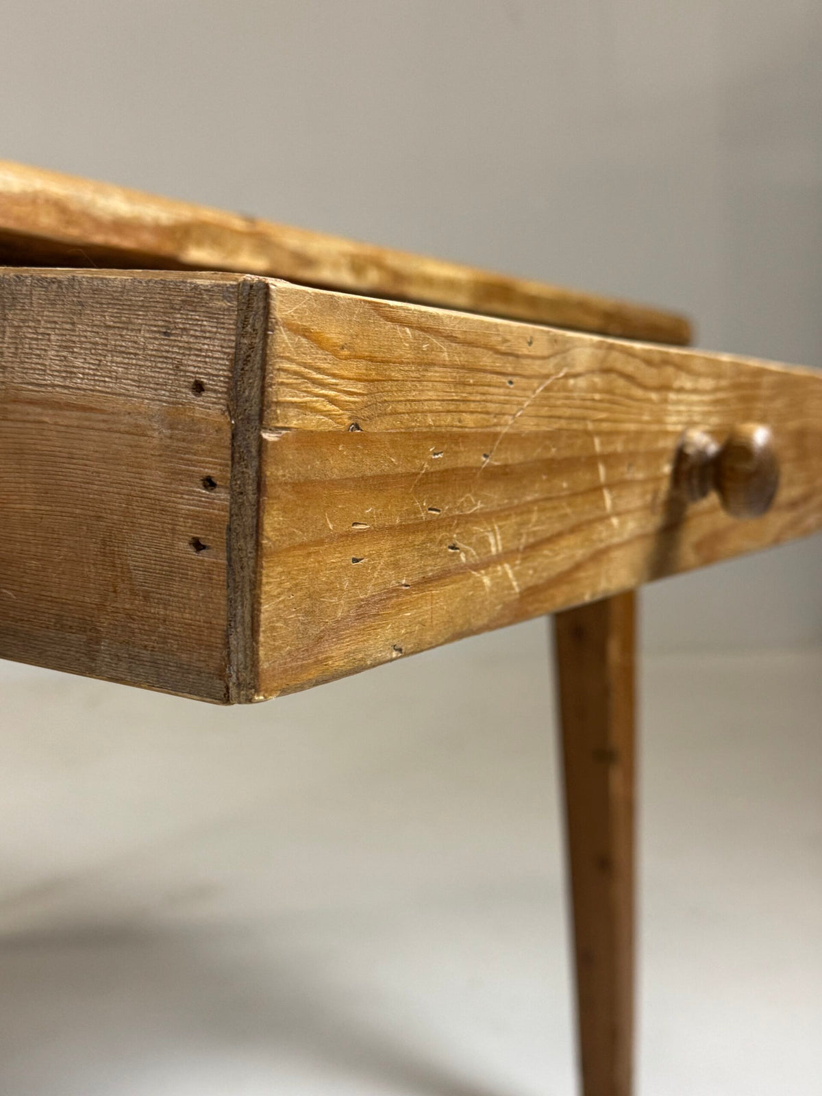 English Pine Refectory Table with Two Drawers, 250 cm, c. 1900, photo 10