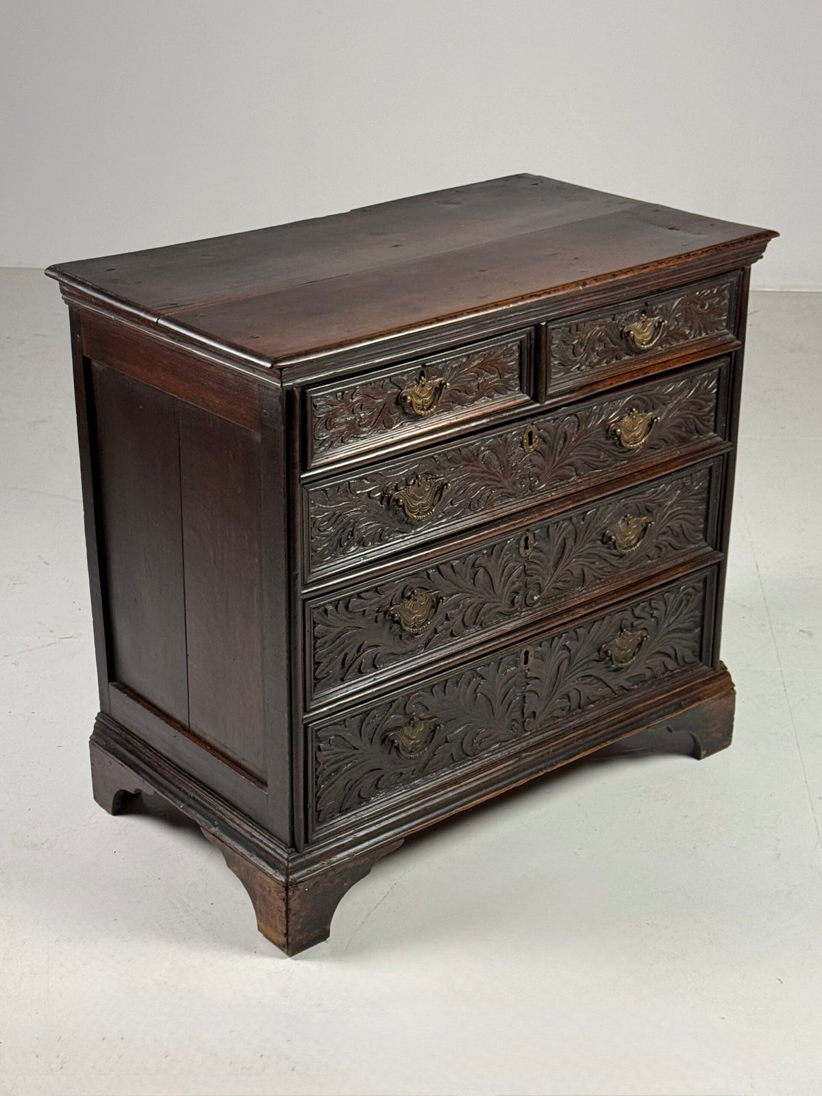 English Oak Chest of Drawers with Carved Front, Early 19th Century, photo 20