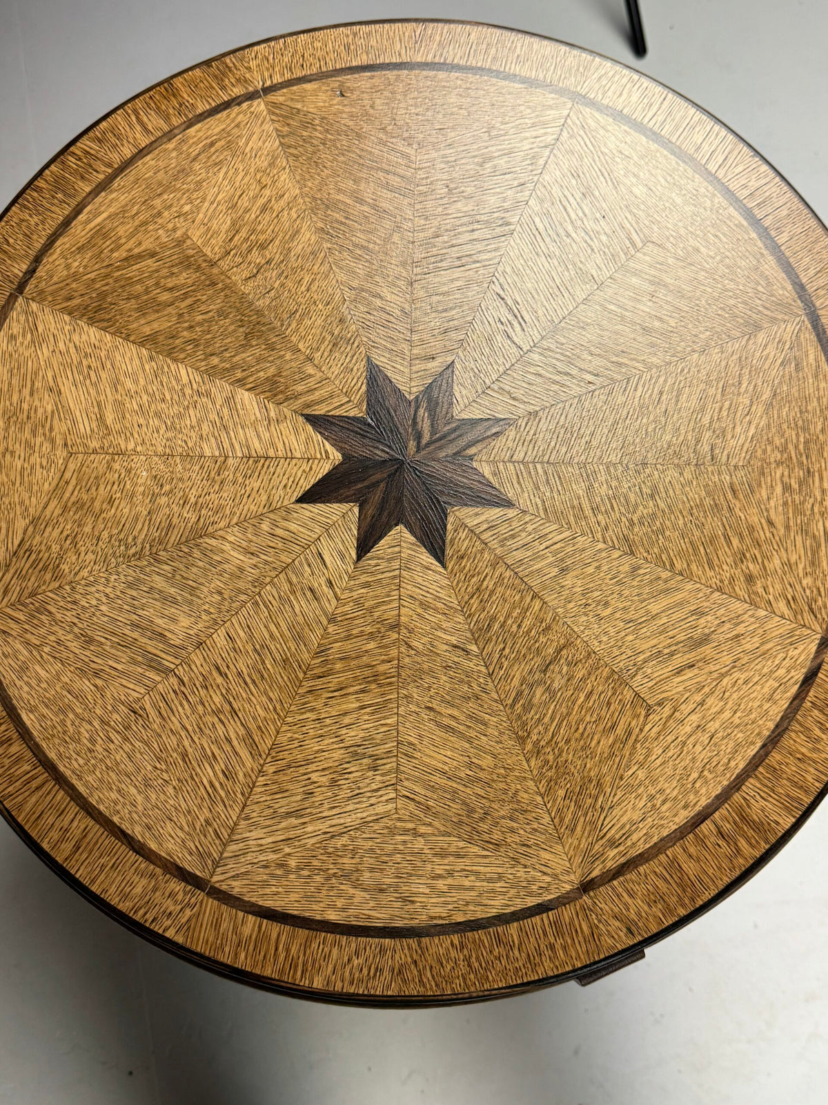 Art Deco Oak Side Table with Star Inlay, Early 20th Century, photo 4
