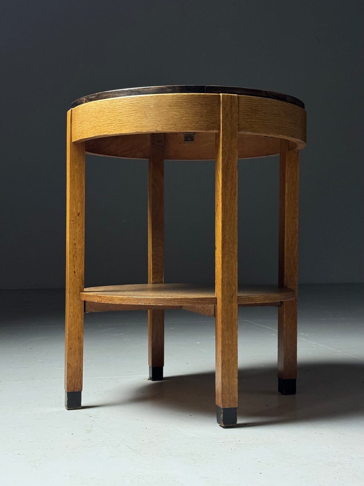 Art Deco Oak Side Table with Star Inlay, Early 20th Century, photo 9