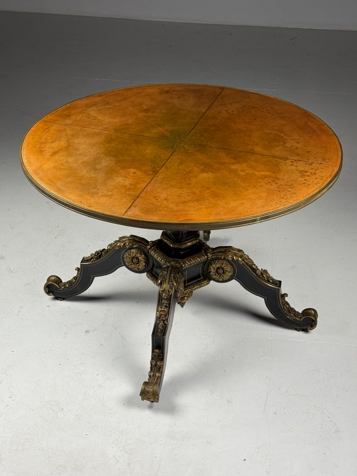 Napoleon III Ebonised Center Table with Gilt Bronze Mounts, photo 17