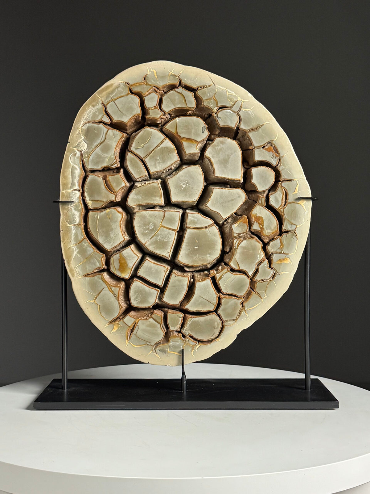 Large Septarian Nodule on Custom Stand, photo 2