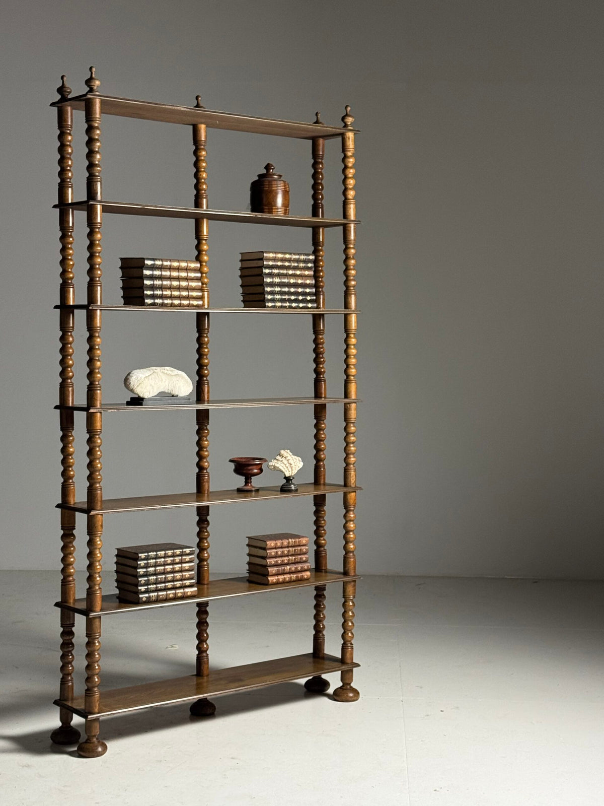 French Bobbin Bookcase with Seven Shelves, Early 20th Century, photo 18