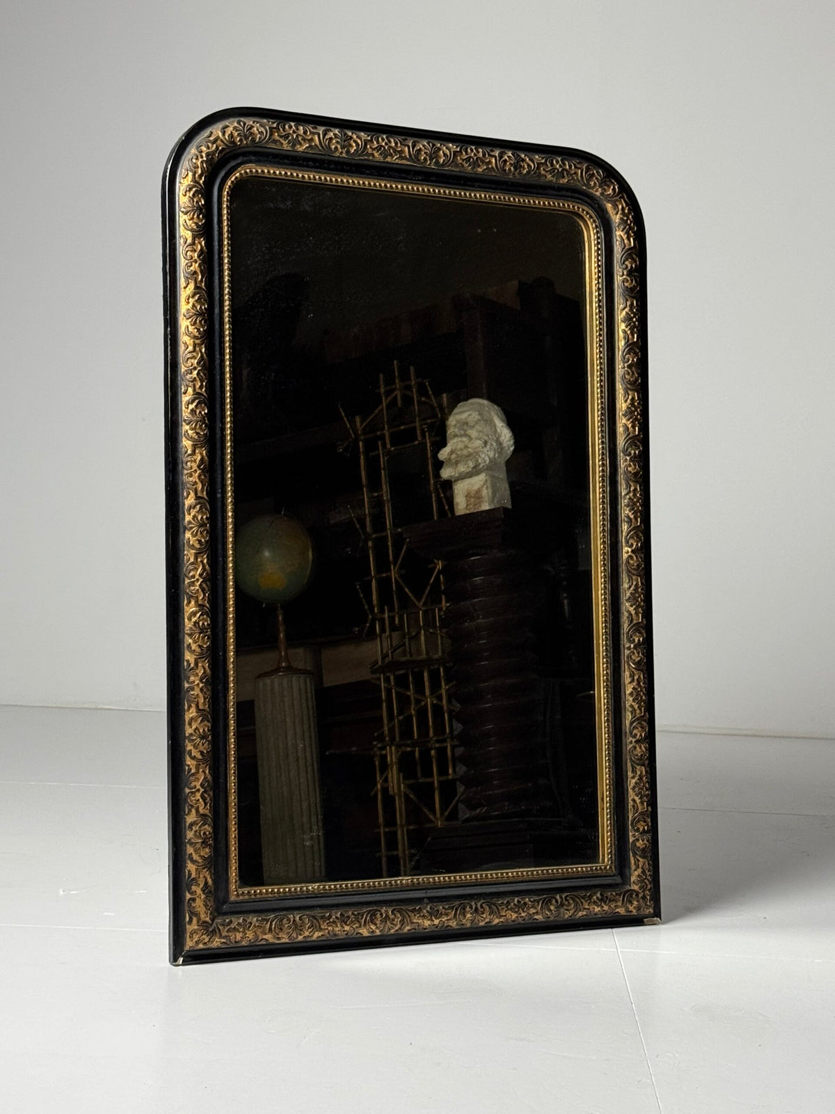 French Black and Gold Louis Philippe Style Mirror, 19th Century, photo 13