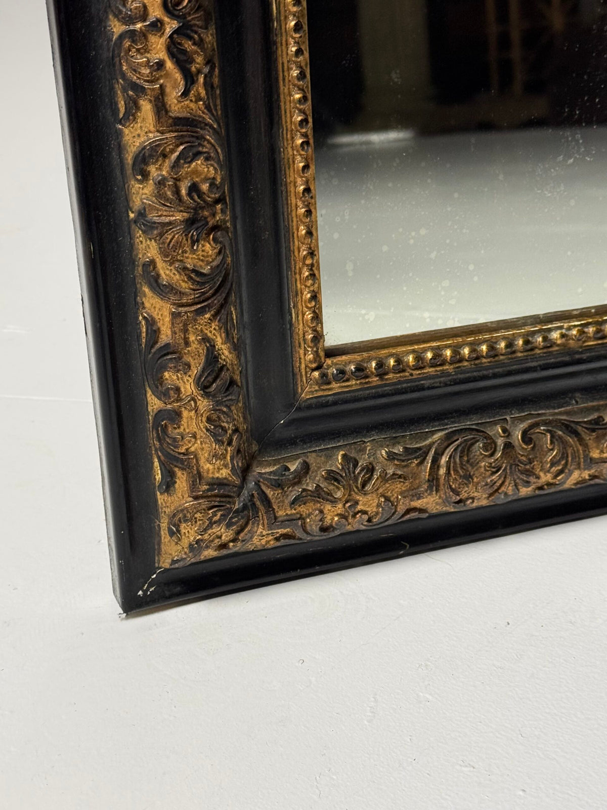 French Black and Gold Louis Philippe Style Mirror, 19th Century, photo 9