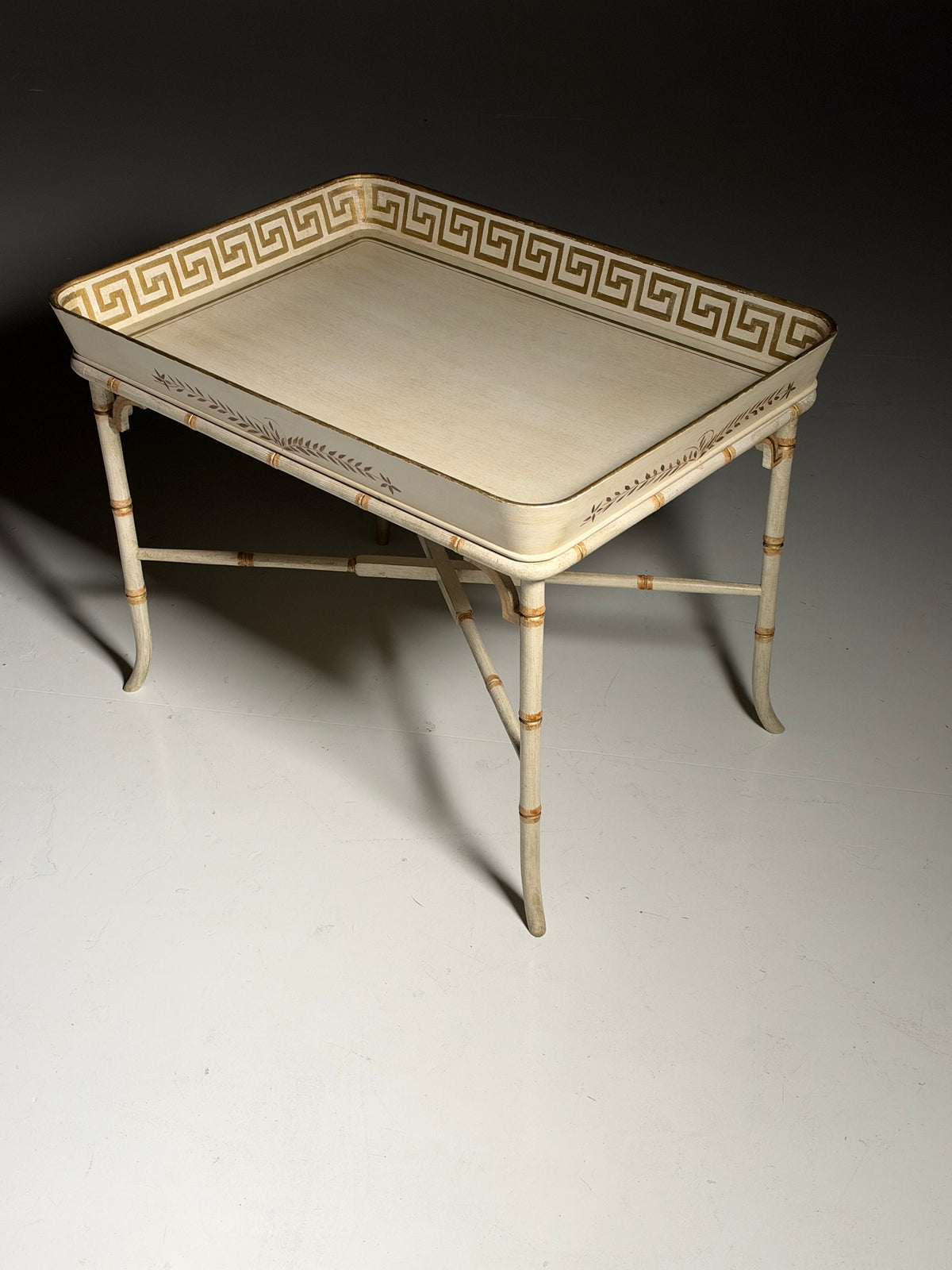 Faux Bamboo tray table side table