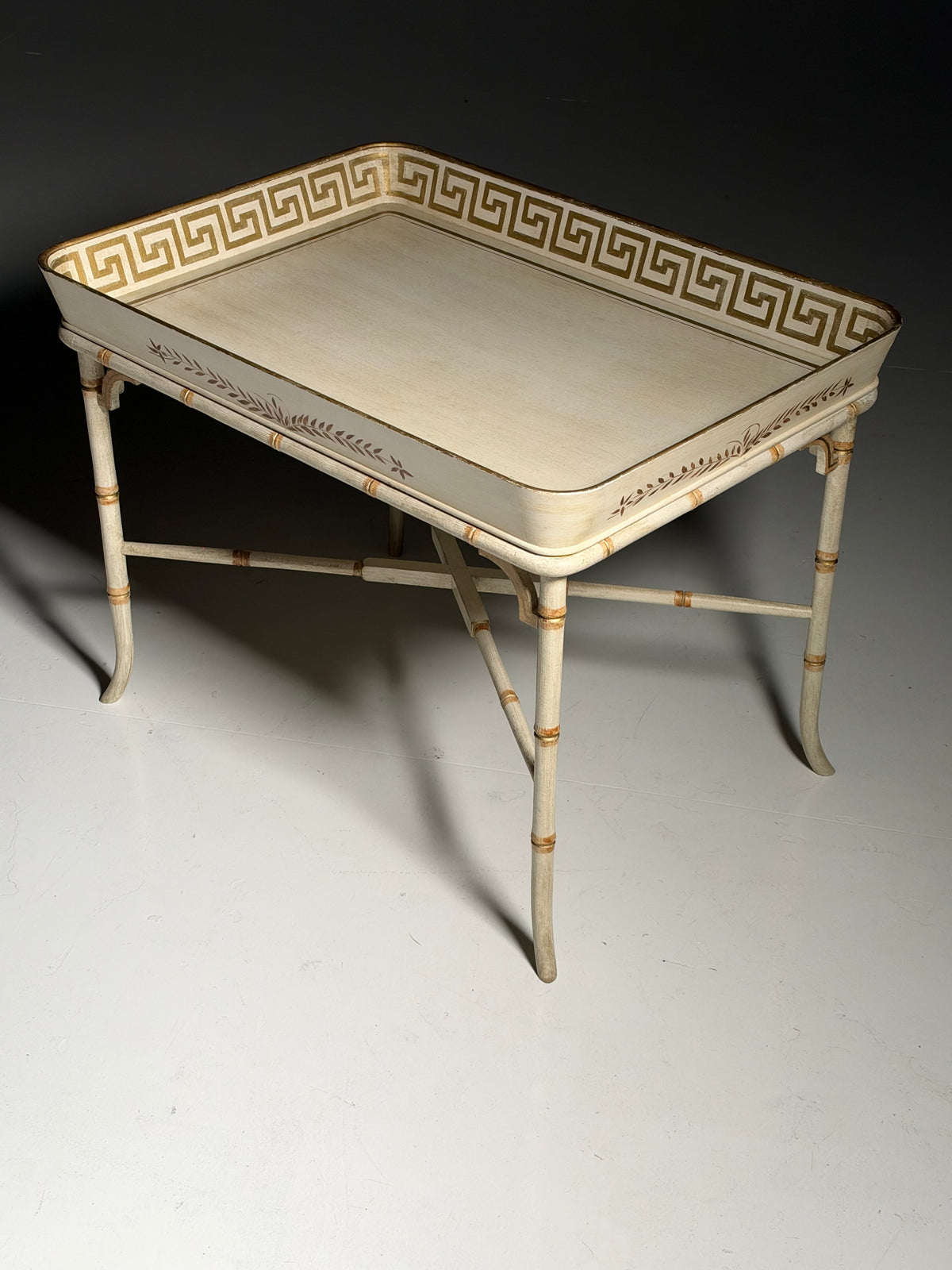 Faux Bamboo tray table side table