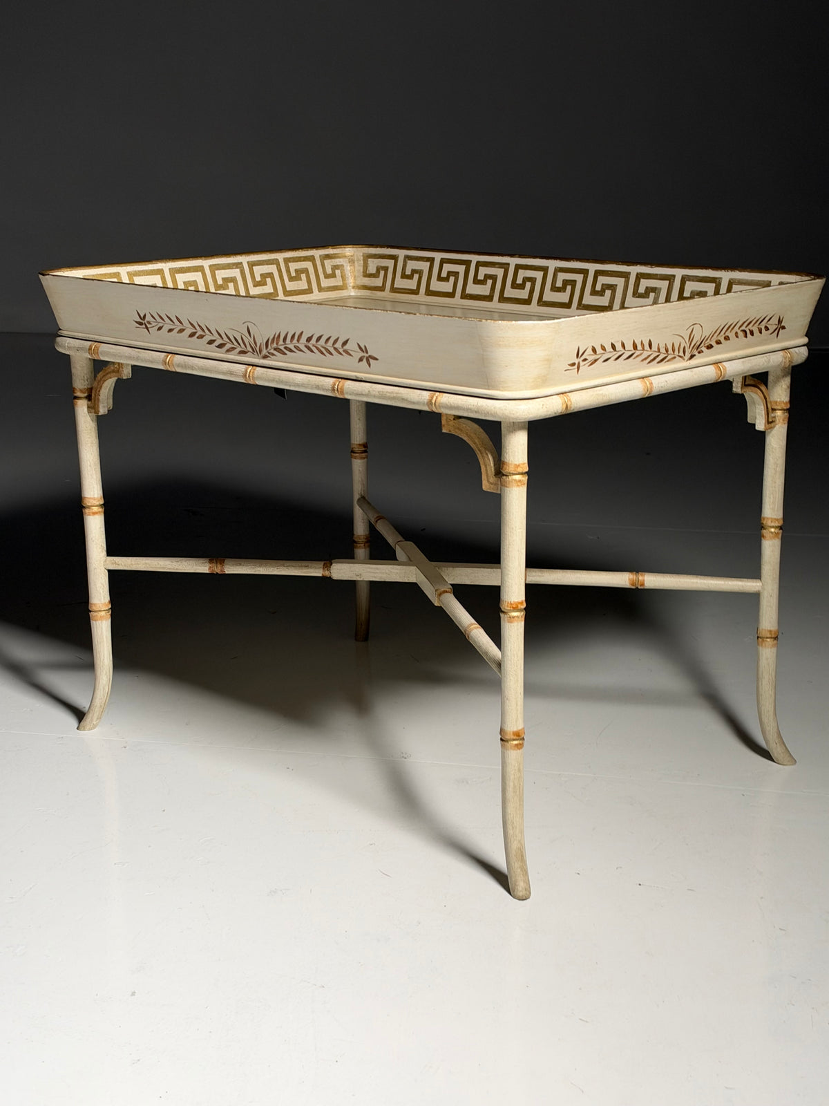 Faux Bamboo tray table side table