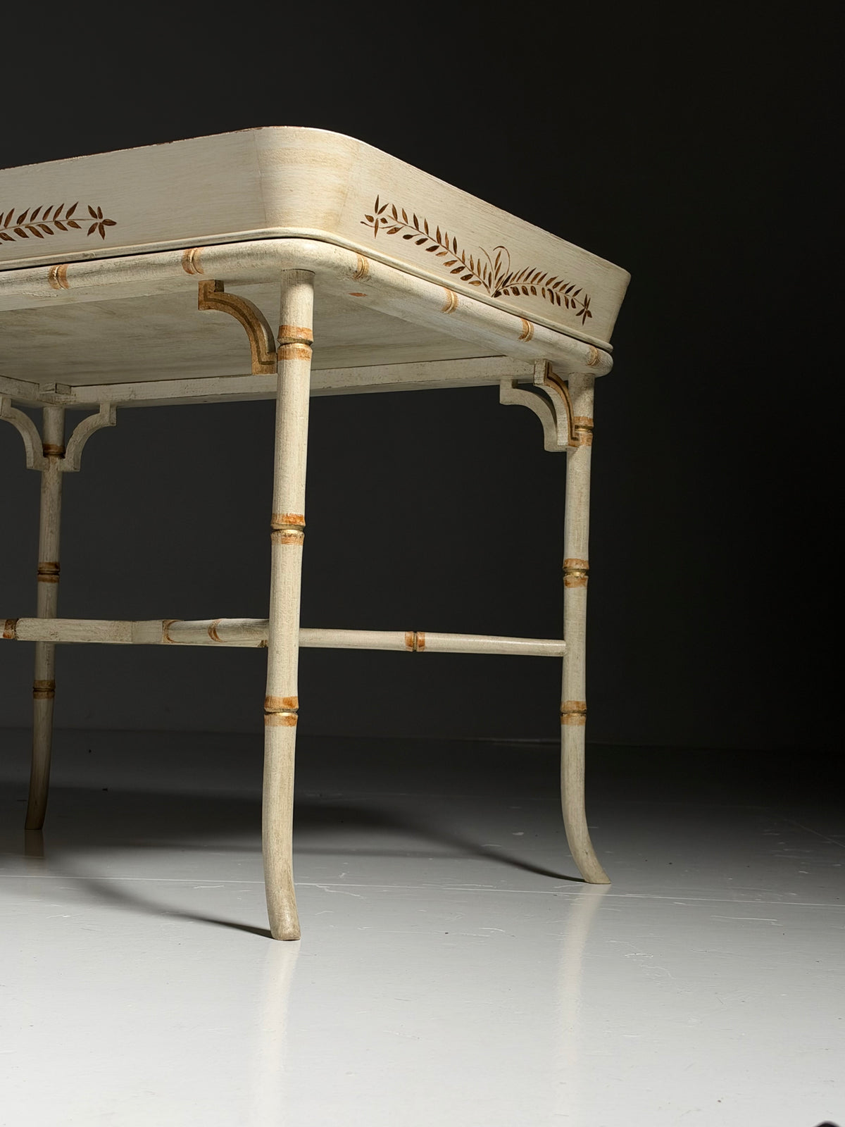 Faux Bamboo tray table side table