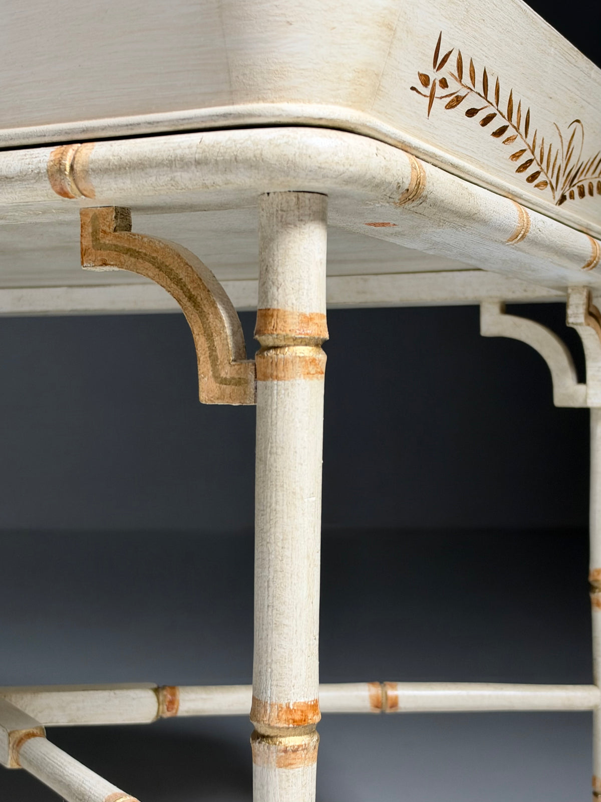 Faux Bamboo tray table side table