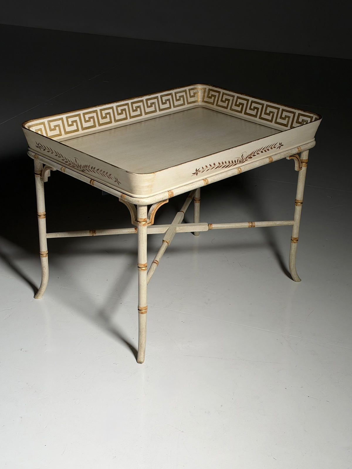 Faux Bamboo tray table side table