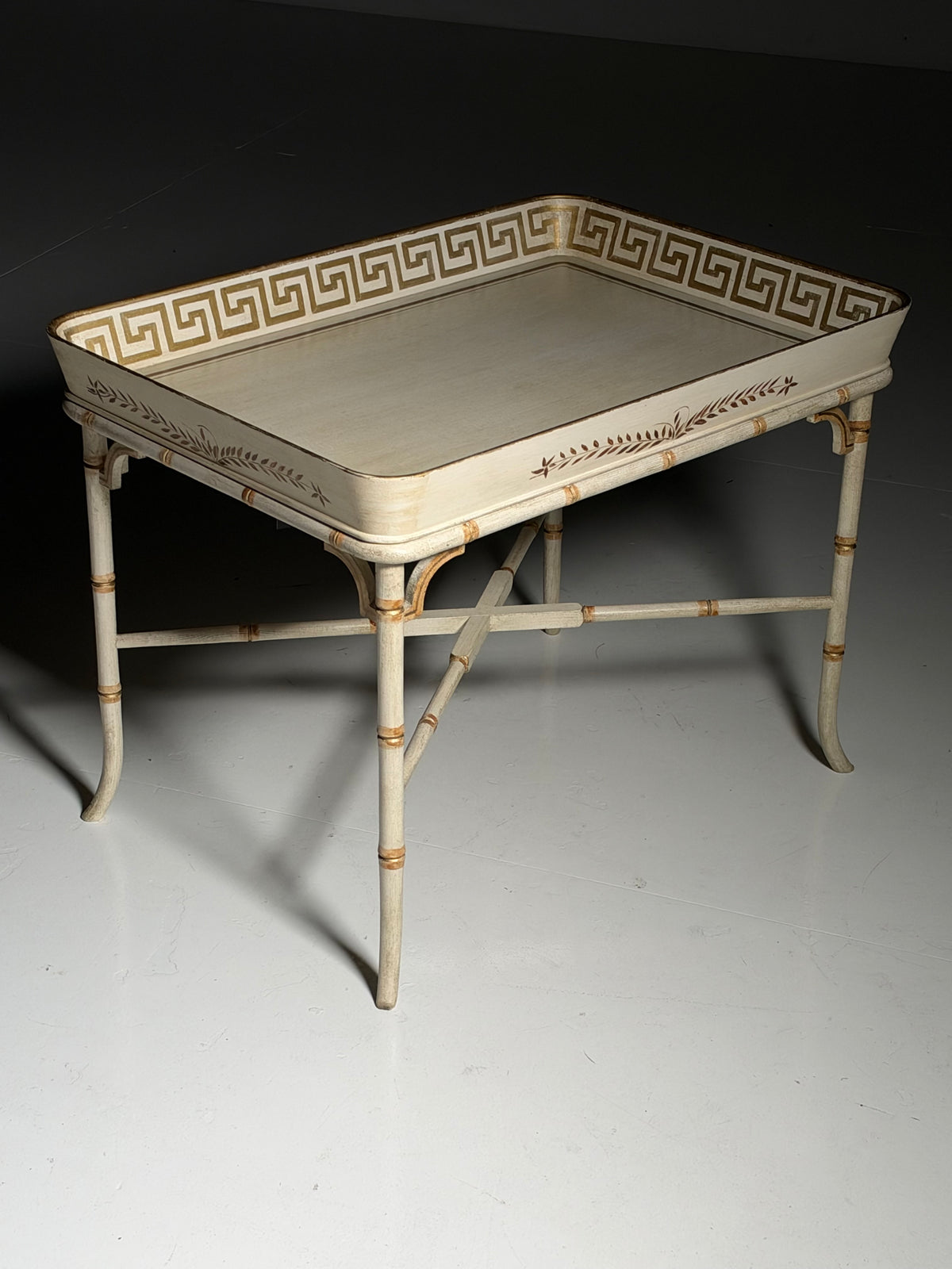 Faux Bamboo tray table side table