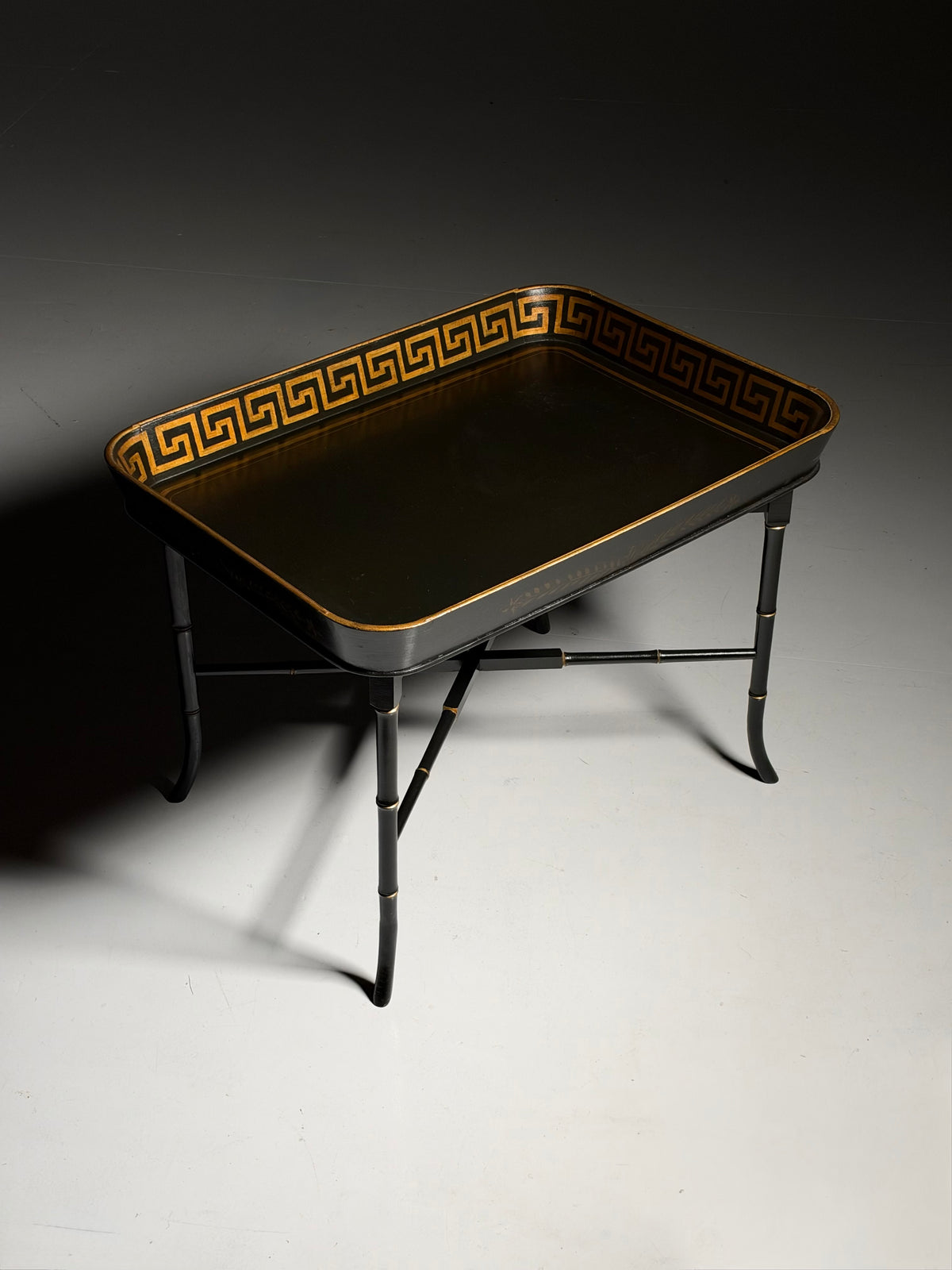 Faux Bamboo tray table side table