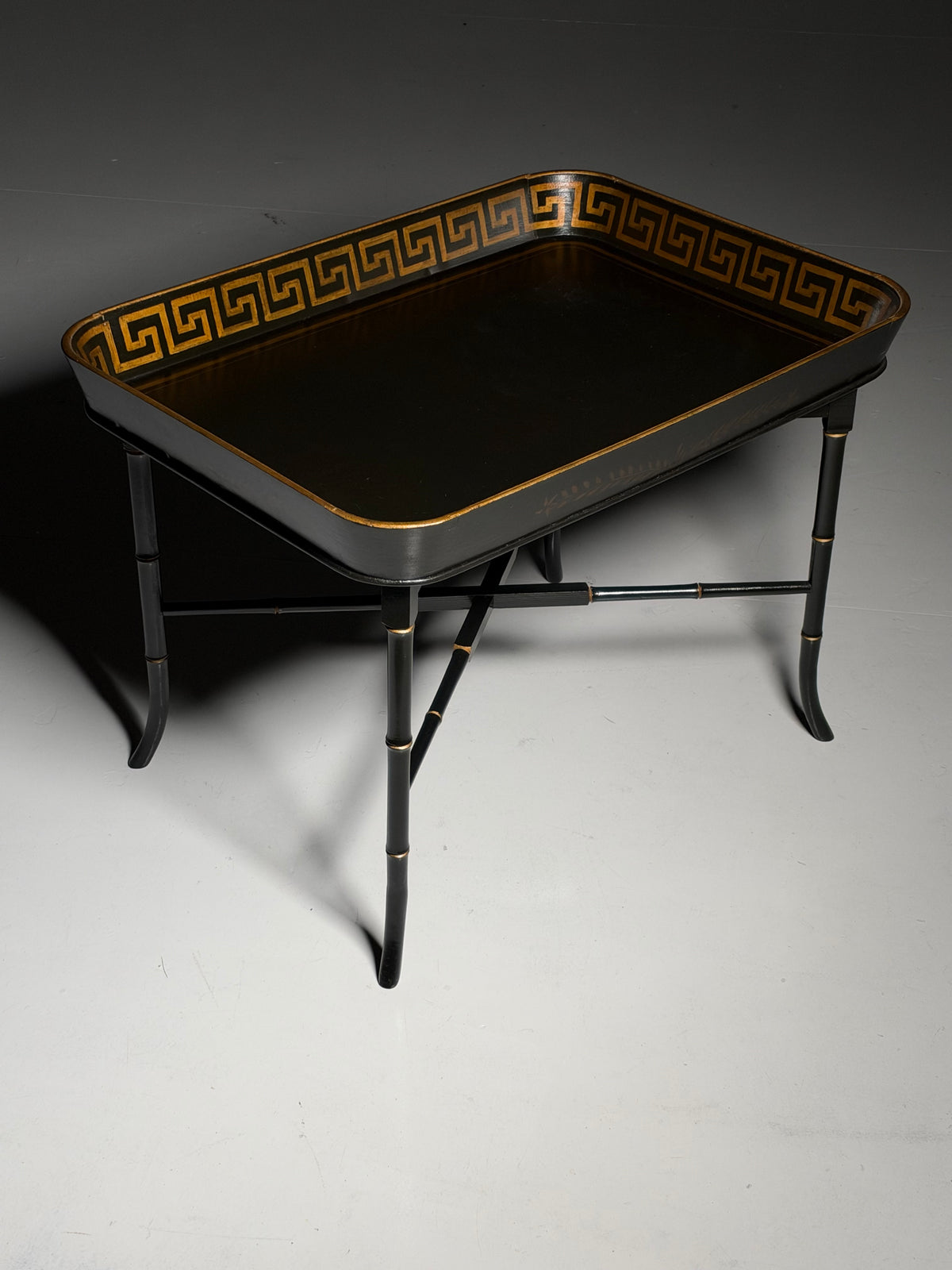 Faux Bamboo tray table side table