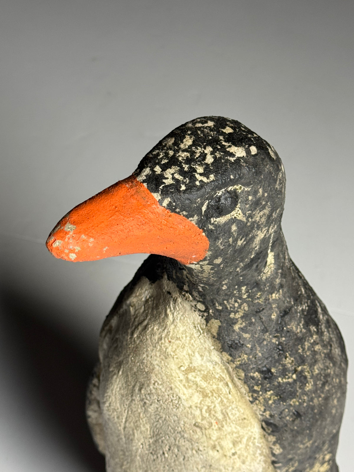 Set of 2 concrete penguin garden statues