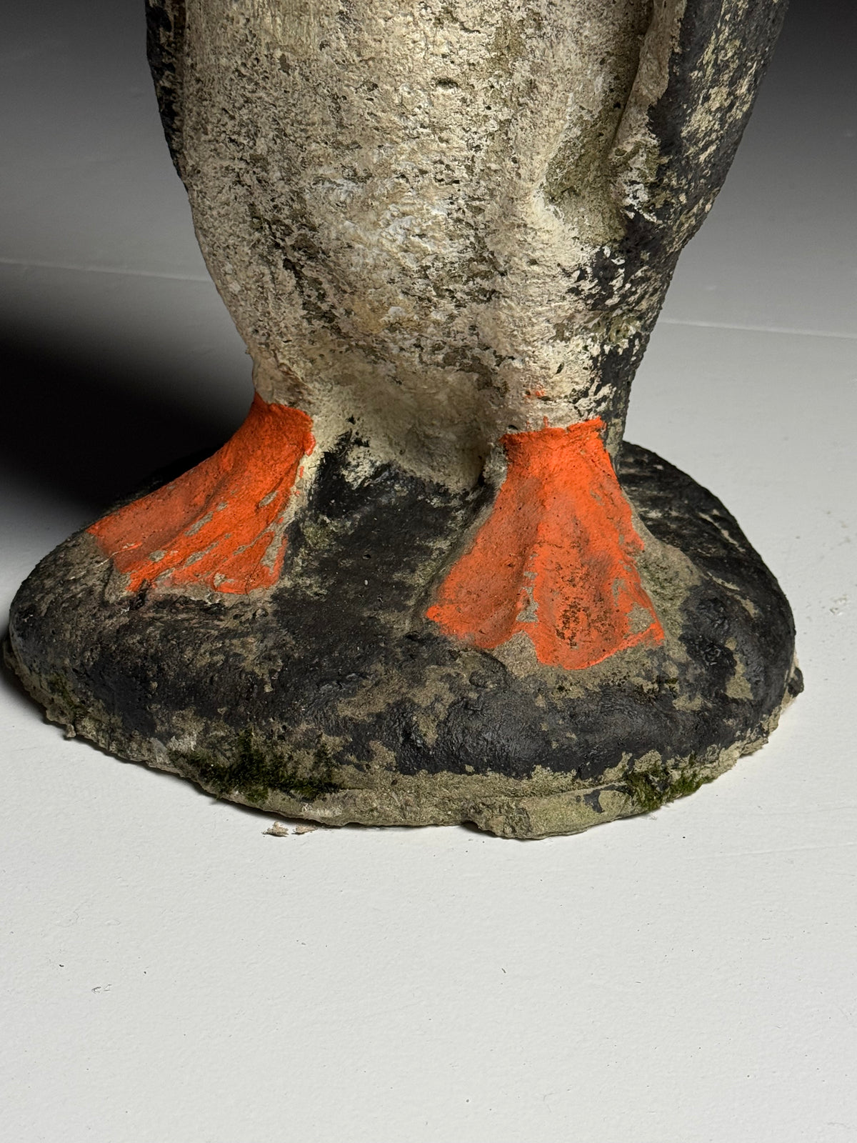 Set of 2 concrete penguin garden statues