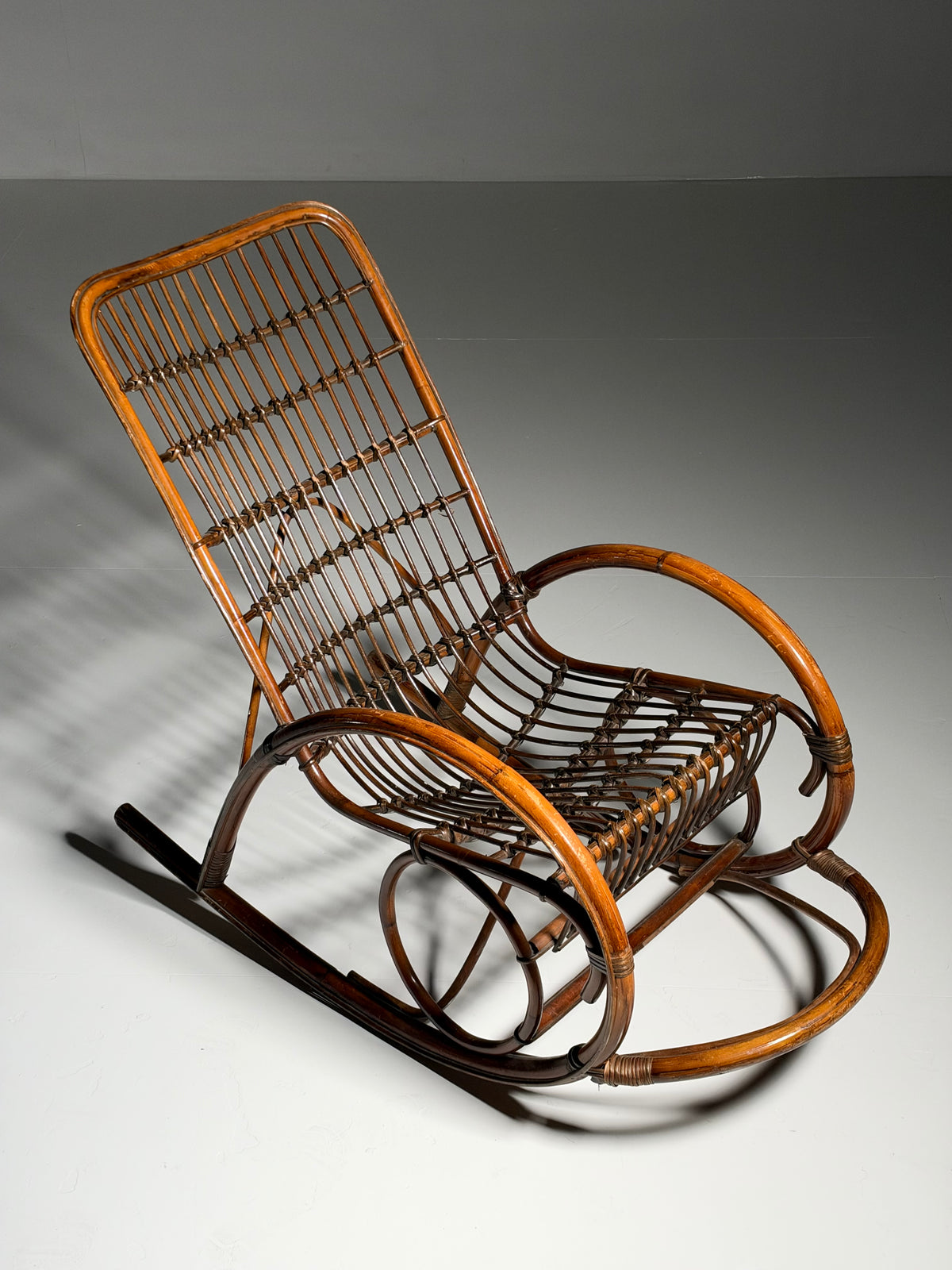 Rattan rocking chair, circa 1950