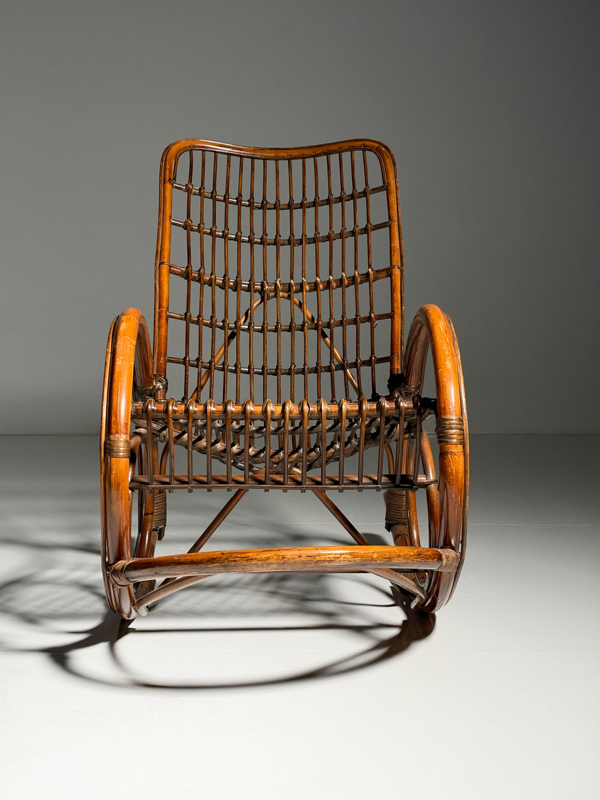 Rattan rocking chair, circa 1950