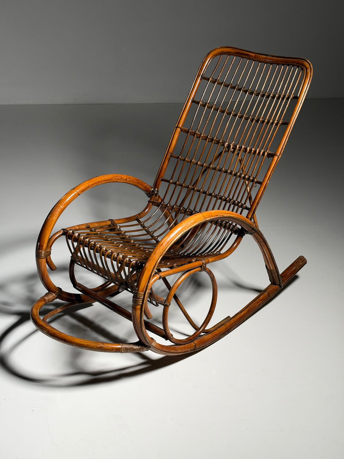 Rattan rocking chair, circa 1950
