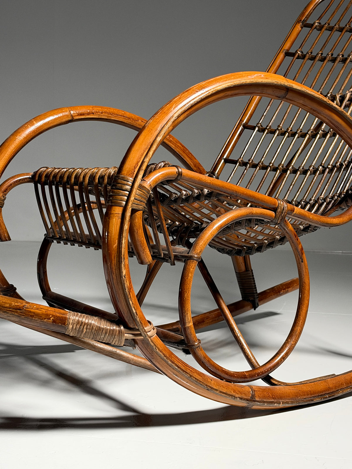 Rattan rocking chair, circa 1950