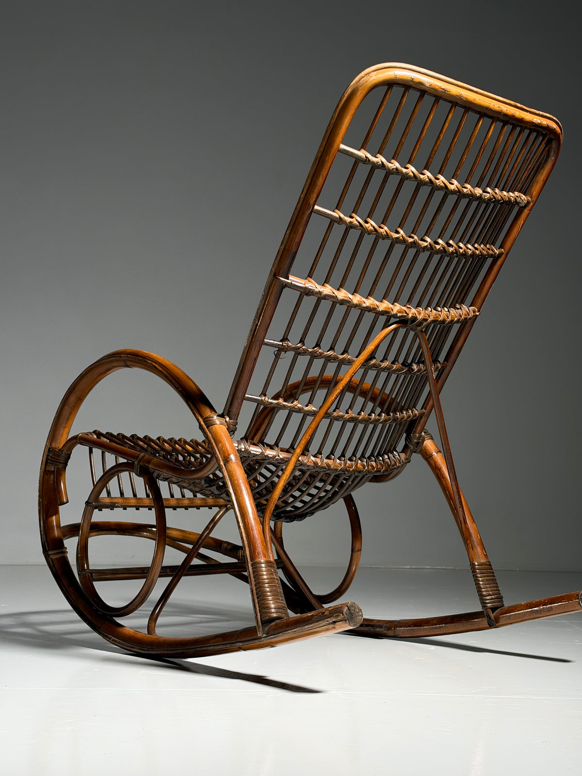 Rattan rocking chair, circa 1950