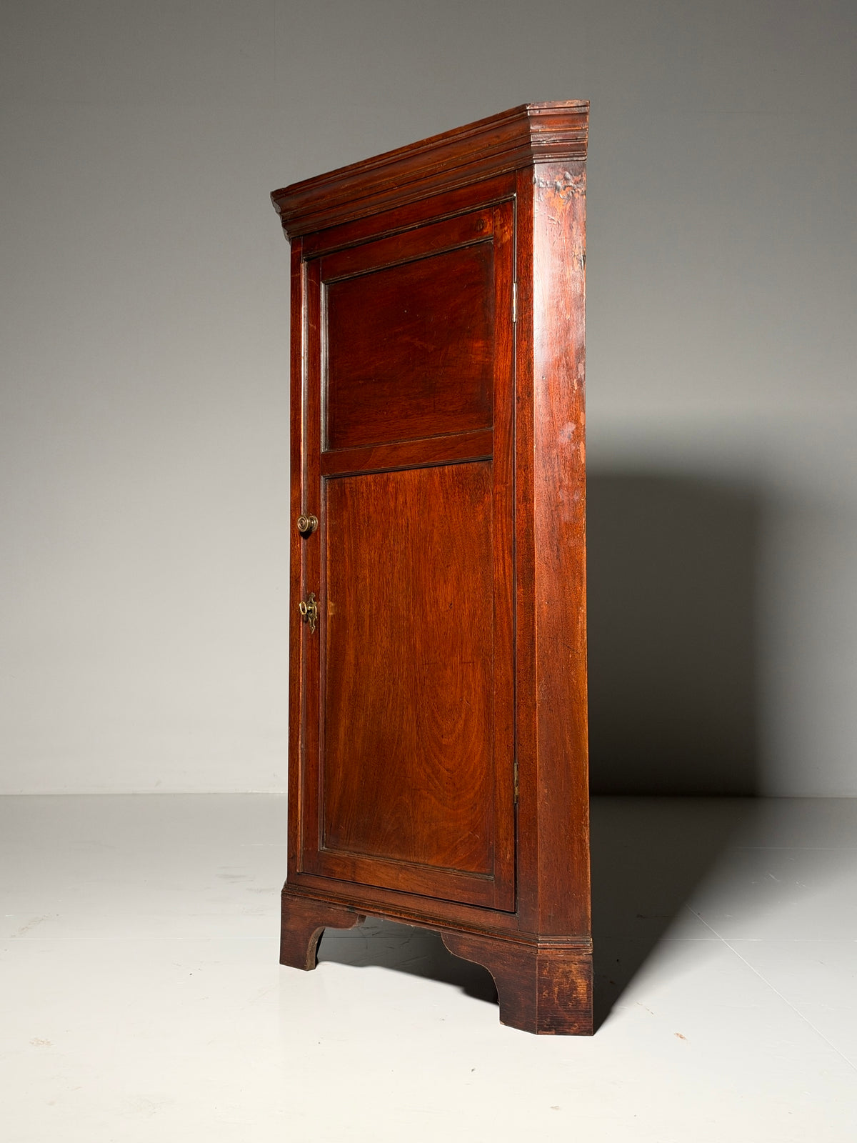 19th century English mahogany corner cabinet