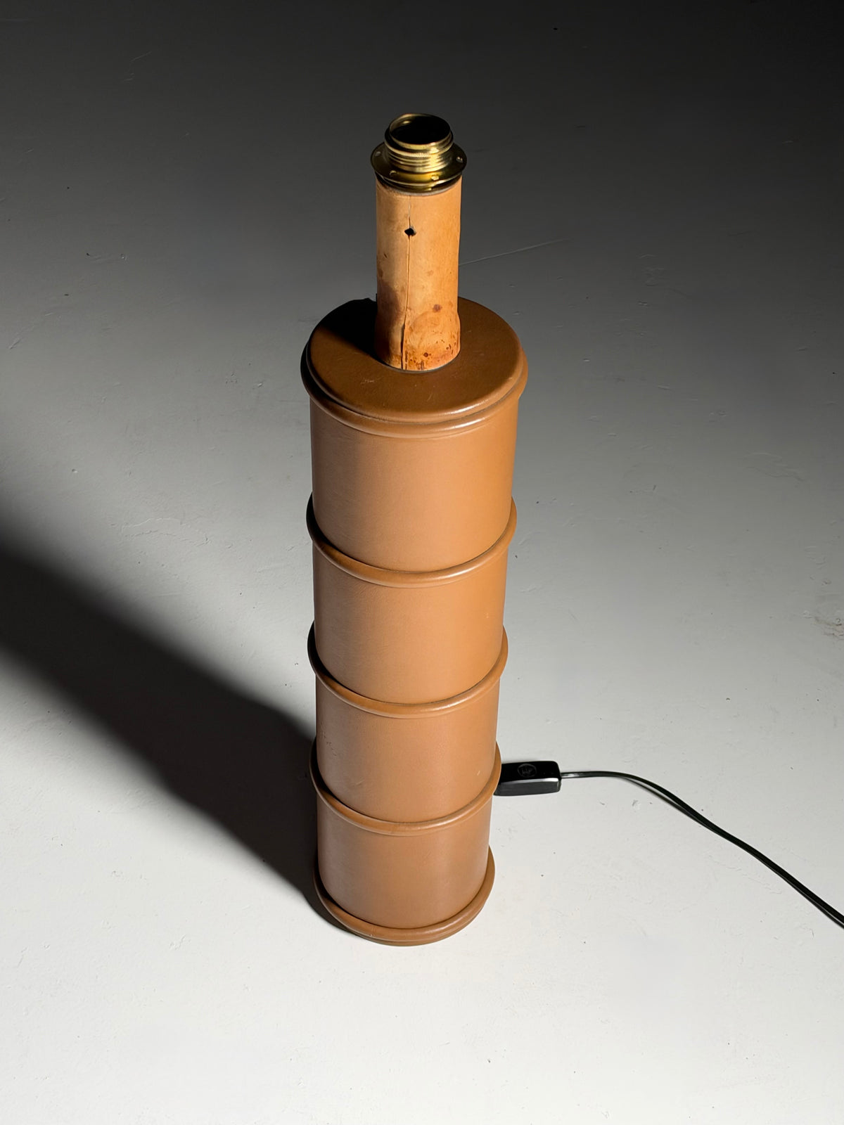 Large leather table lamp