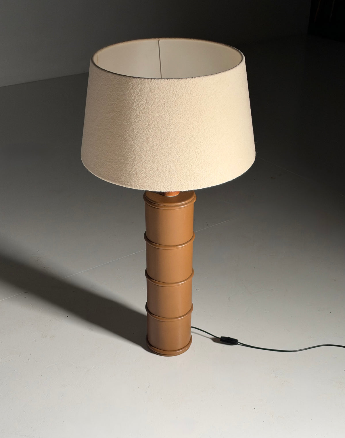 Large leather table lamp