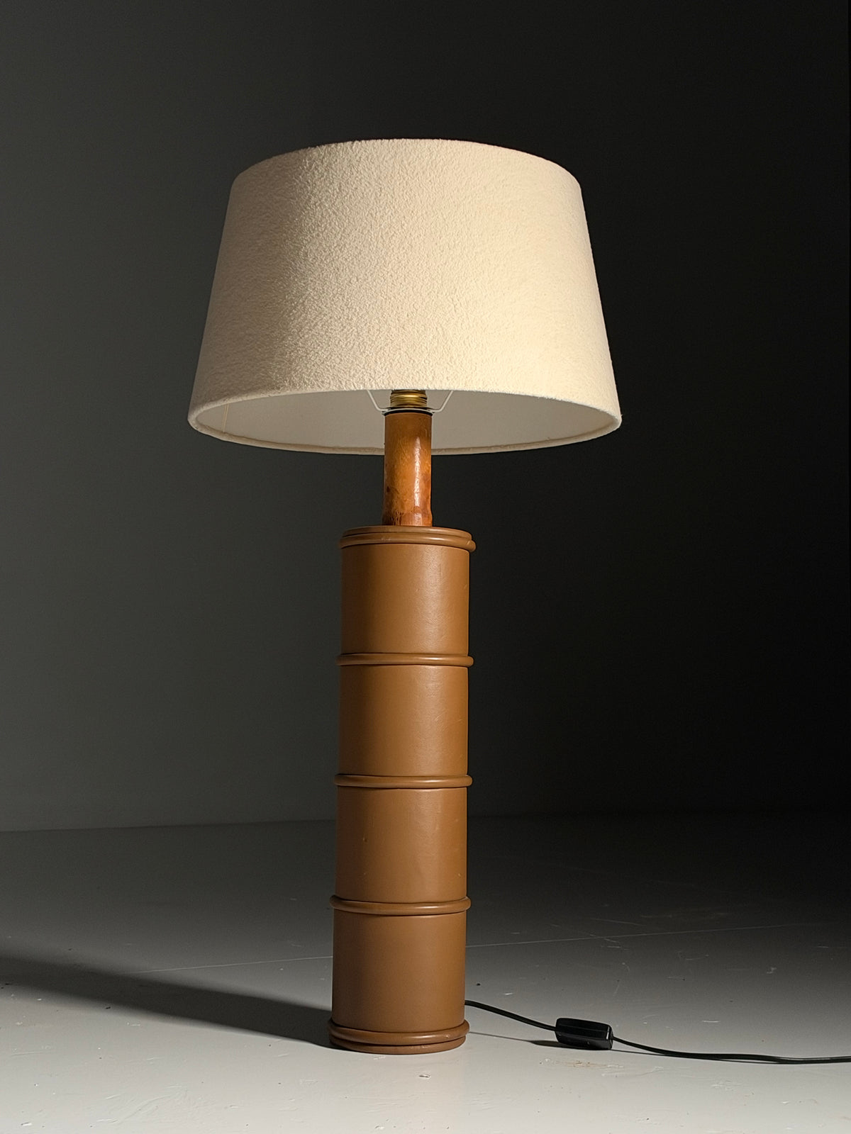 Large leather table lamp