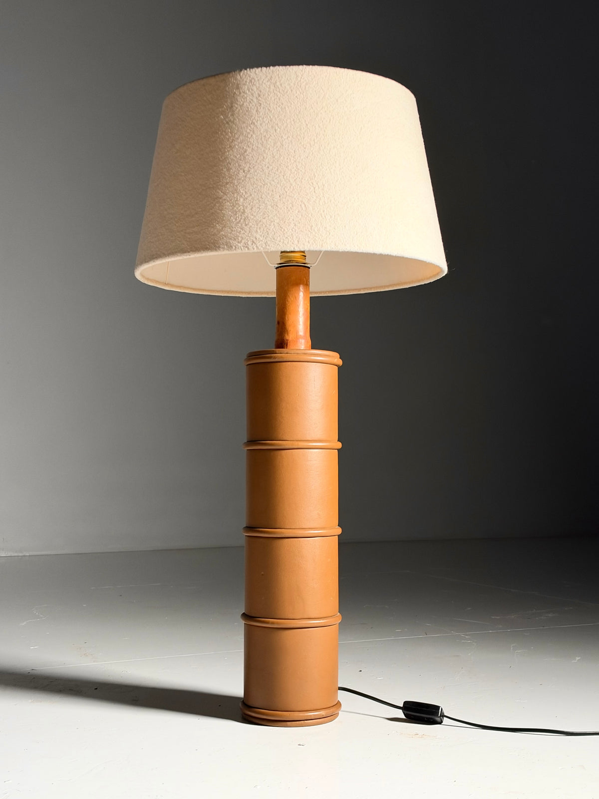 Large leather table lamp