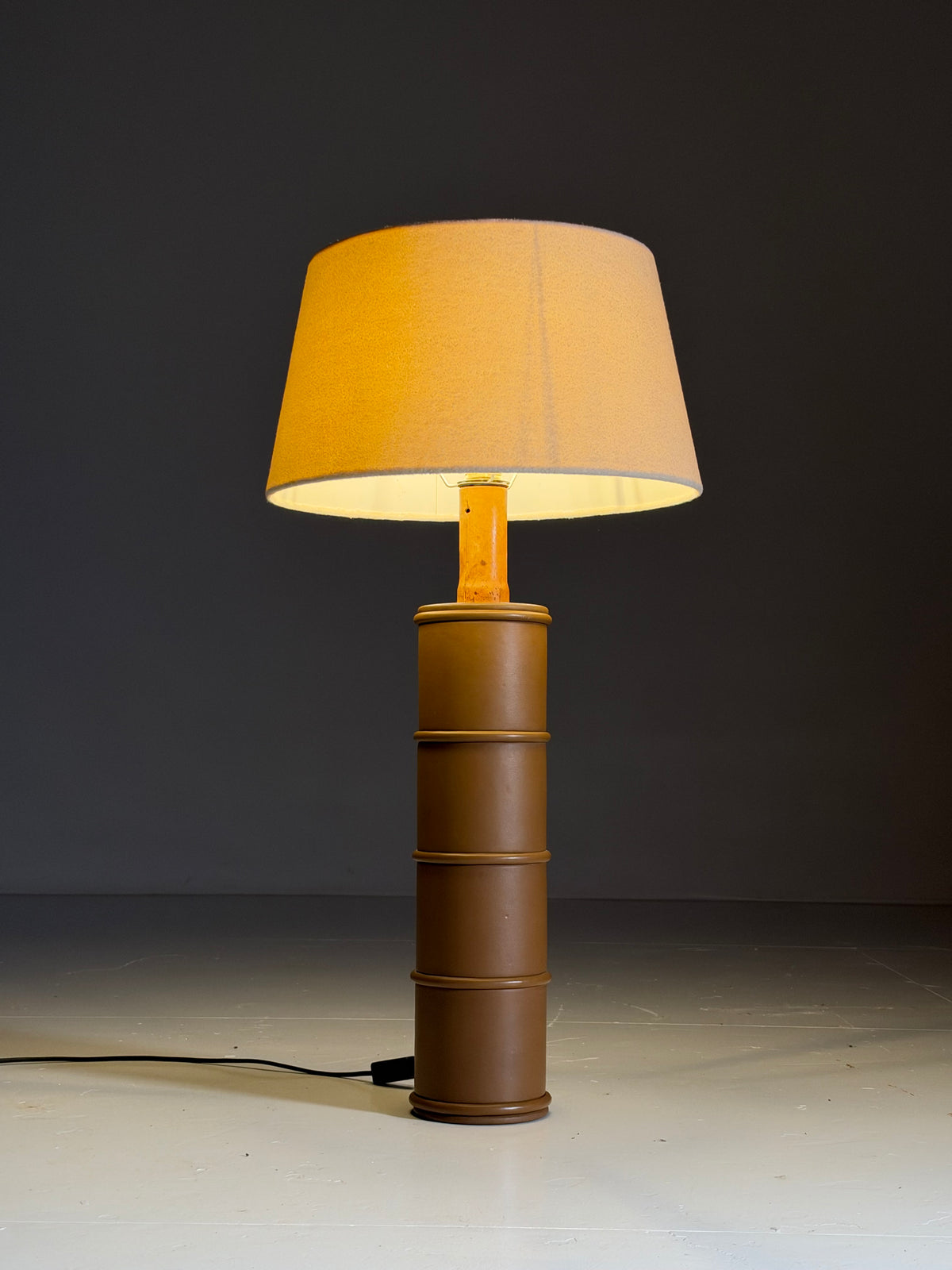 Large leather table lamp