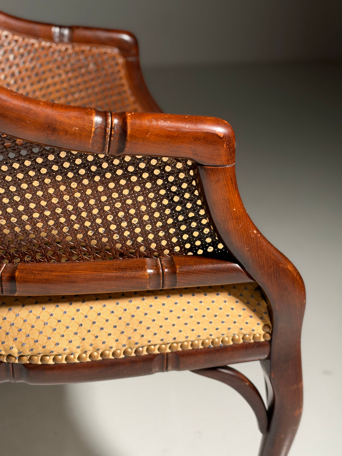 Set of 2 faux bamboo armchairs