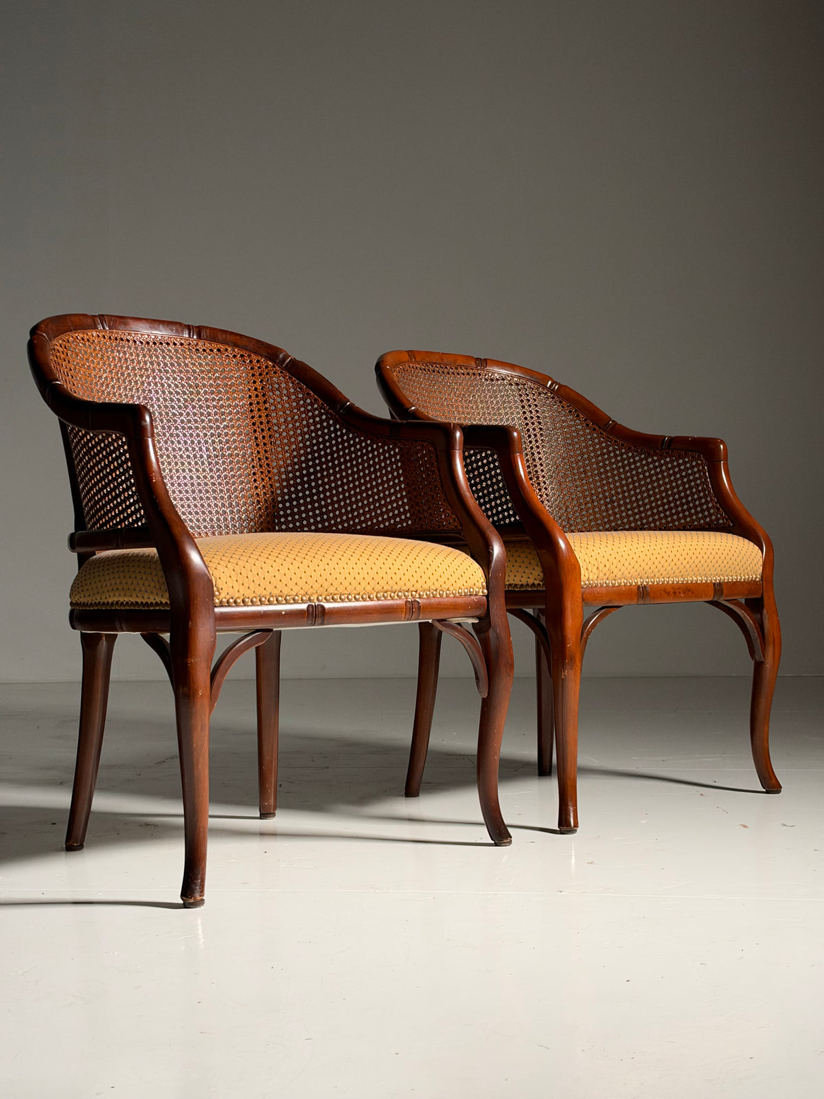 Set of 2 faux bamboo armchairs