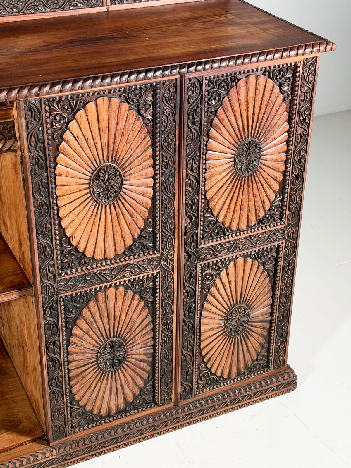 20th-century Anglo-Indian cabinet in teak